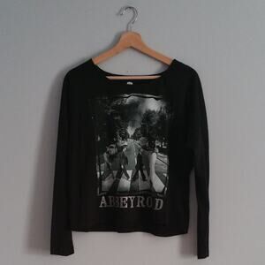 The Beatles Abbey Road Black White Long Sleeve Band Tee M